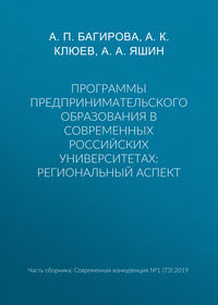 Программы предпринимательского образования в современных российских университетах: региональный аспект