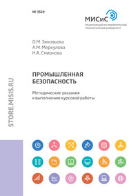 Промышленная безопасность. Методические указания к выполнению курсовой работы