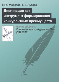 Дестинация как инструмент формирования конкурентных преимуществ туристского региона