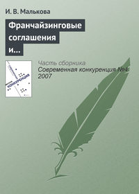 Франчайзинговые соглашения и их роль в обеспечении конкурентоспособности участников