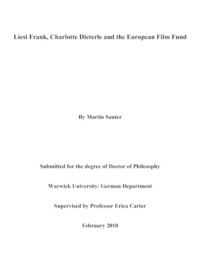 Liesl Frank, Charlotte Dieterle and the European Film Fund