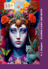 Flower fairy and moth. Fairy tale for children and adults