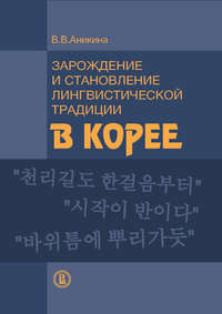 Зарождение и становление лингвистической традиции в Корее (на материале эволюции учений о частях речи)